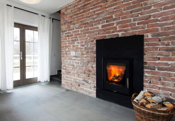 Working Wood Burning Fireplace
